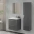 Pensile bagno sospeso H 145 antracite lucido con ripiani regolabili  Miami 