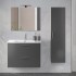 Pensile bagno sospeso H 145 antracite lucido con ripiani regolabili  Miami 
