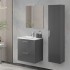 Mobile bagno sospeso 60 antracite con pensile 145 lavabo e specchio  Miami
