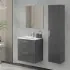 Mobile bagno sospeso 60 antracite con pensile 145 lavabo e specchio  Miami