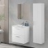 Mobile bagno sospeso 60 bianco lucido con pensile 145 lavabo e specchio  Miami