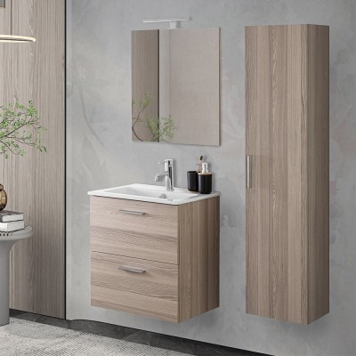 Mobile bagno sospeso 60 corda con pensile 145 lavabo e specchio  Miami