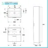 Mobile bagno sospeso 60 corda con pensile 145 lavabo e specchio  Miami