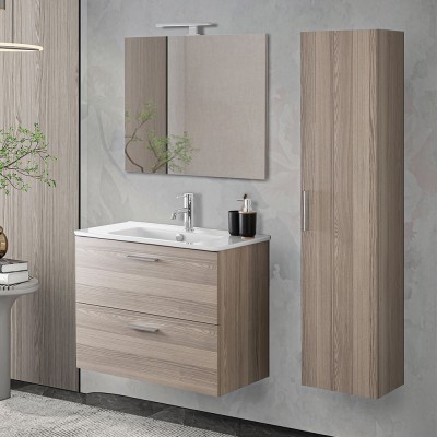 Mobile bagno sospeso 80 corda con pensile 145 lavabo e specchio  Miami