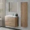 Mobile bagno sospeso 80 rovere africa con pensile 145 lavabo e specchio  Miami