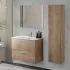 Mobile bagno sospeso 80 rovere africa con pensile 145 lavabo e specchio  Miami