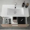 Mobile bagno sospeso 80 rovere africa con pensile 145 lavabo e specchio  Miami
