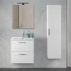 Mobile bagno sospeso 60 bianco lucido con lavabo e specchio  Miami