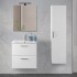 Mobile bagno sospeso 60 bianco lucido con lavabo e specchio  Miami