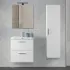 Mobile bagno sospeso 60 bianco lucido con lavabo e specchio  Miami