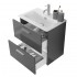 Mobile bagno sospeso 60 antracite lucido con lavabo e specchio  Miami