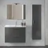 Mobile bagno sospeso 80  antracite lucido con lavabo e specchio  Miami