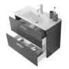 Mobile bagno sospeso 80  antracite lucido con lavabo e specchio  Miami