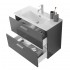 Mobile bagno sospeso 80  antracite lucido con lavabo e specchio  Miami