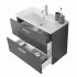 Mobile bagno sospeso 80  antracite lucido con lavabo e specchio  Miami