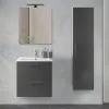 Mobile bagno sospeso 60 antracite con pensile 145 lavabo e specchio  Miami