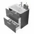 Mobile bagno sospeso 60 antracite con pensile 145 lavabo e specchio  Miami