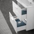 Mobile bagno sospeso 80 bianco lucido con pensile 145 lavabo e specchio  Miami