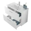 Mobile bagno sospeso 80 bianco lucido con pensile 145 lavabo e specchio  Miami