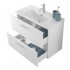 Mobile bagno sospeso 80 bianco lucido con pensile 145 lavabo e specchio  Miami
