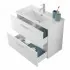 Mobile bagno sospeso 80 bianco lucido con pensile 145 lavabo e specchio  Miami