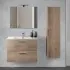 Mobile bagno sospeso 80 rovere africa con pensile 145 lavabo e specchio  Miami