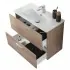 Mobile bagno sospeso 80 rovere africa con pensile 145 lavabo e specchio  Miami