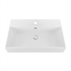 Lavabo sospeso rettangolare in resina 60 cm bianco lucido  Loto 