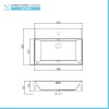 Lavabo sospeso rettangolare in resina 60 cm bianco lucido  Loto 