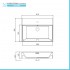 Lavabo sospeso rettangolare in resina 60 cm bianco lucido  Loto 