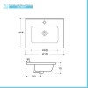 Lavabo da incasso 60x46 cm in ceramica bianco lucido 