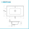 Lavabo da incasso 70x46 cm in ceramica bianco lucido 