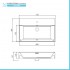 Lavabo sospeso rettangolare in resina 70 cm bianco lucido  Loto 