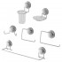 Set accessori a muro 6 pezzi in acciaio cromato fissaggio con ventosa  Dinamik 