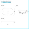 Lavabo da appoggio ovale 60 in ceramica bianco lucido  Epsilon 