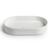 Lavabo da appoggio ovale 60 in ceramica bianco lucido  Epsilon 
