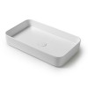 Lavabo da appoggio rettangolare 65 in ceramica bianco opaco  Epsilon 