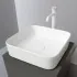 Lavabo da appoggio quadrato 40 in ceramica bianco opaco  Epsilon 