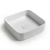 Lavabo da appoggio quadrato 40 in ceramica bianco opaco  Epsilon 