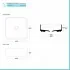 Lavabo da appoggio quadrato 40 in ceramica bianco opaco  Epsilon 