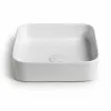 Lavabo da appoggio quadrato 40 in ceramica bianco opaco  Epsilon 