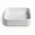 Lavabo da appoggio quadrato 40 in ceramica bianco opaco  Epsilon 