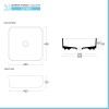 Lavabo da appoggio quadrato 40 in ceramica nero opaco  Epsilon 