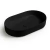 Lavabo da appoggio ovale 60 in ceramica nero opaco  Epsilon 