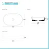 Lavabo da appoggio ovale 60 in ceramica nero opaco  Epsilon 