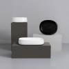 Lavabo da appoggio 42 cm con angoli stondati in ceramica bianco opaco  Milos