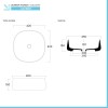 Lavabo da appoggio 42 cm con angoli stondati in ceramica bianco opaco  Milos