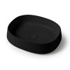 Lavabo da appoggio 50 cm ovale in ceramica nero opaco  Milos