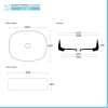 Lavabo da appoggio 60 cm rettangolare in ceramica nero opaco  Milos