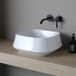 Lavabo da appoggio in ceramica bianco opaco quadrato 42 cm  Aris